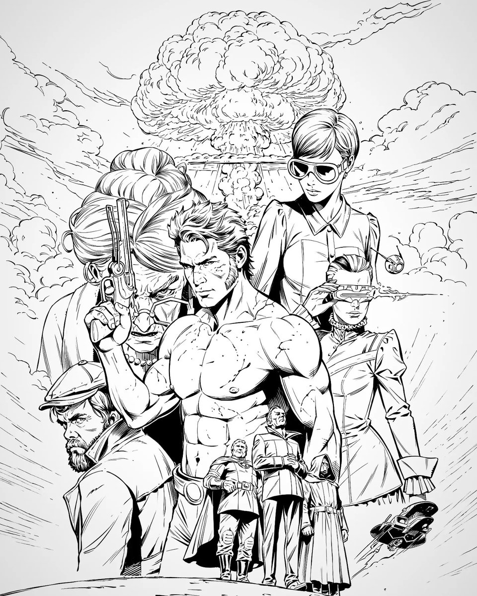 ExMakarov's tweet image. Comics book cover for steampunk comics finally done! Let's rock (for color now)

#comicsartist #comicscover #comicink   #steampunkcomicbook #steampunk #comicsgirl