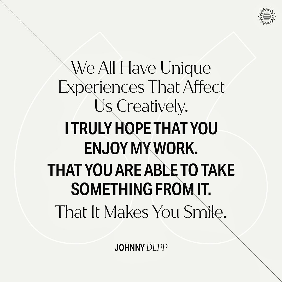 It always brings a smile to my face seeing new work from god dad (#JohnnyDepp) & I couldn’t agree more with this quotes ♥️ (Repost from artofthepantheon’s IG 🙏🏼)