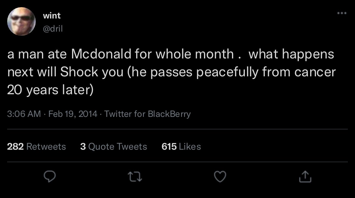 dril vs Super Size Me... what did he know