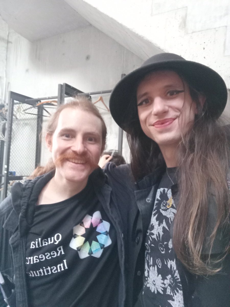 lenafold's tweet image. I am grateful for the @QualiaRI meetup in Berlin and the inspiring conversations I had with @algekalipso , @fronxer , @burny_tech and more.
I felt energized to step out of the dark to join the community that cares about what is 'really there, in front of our eyes': Qualia.