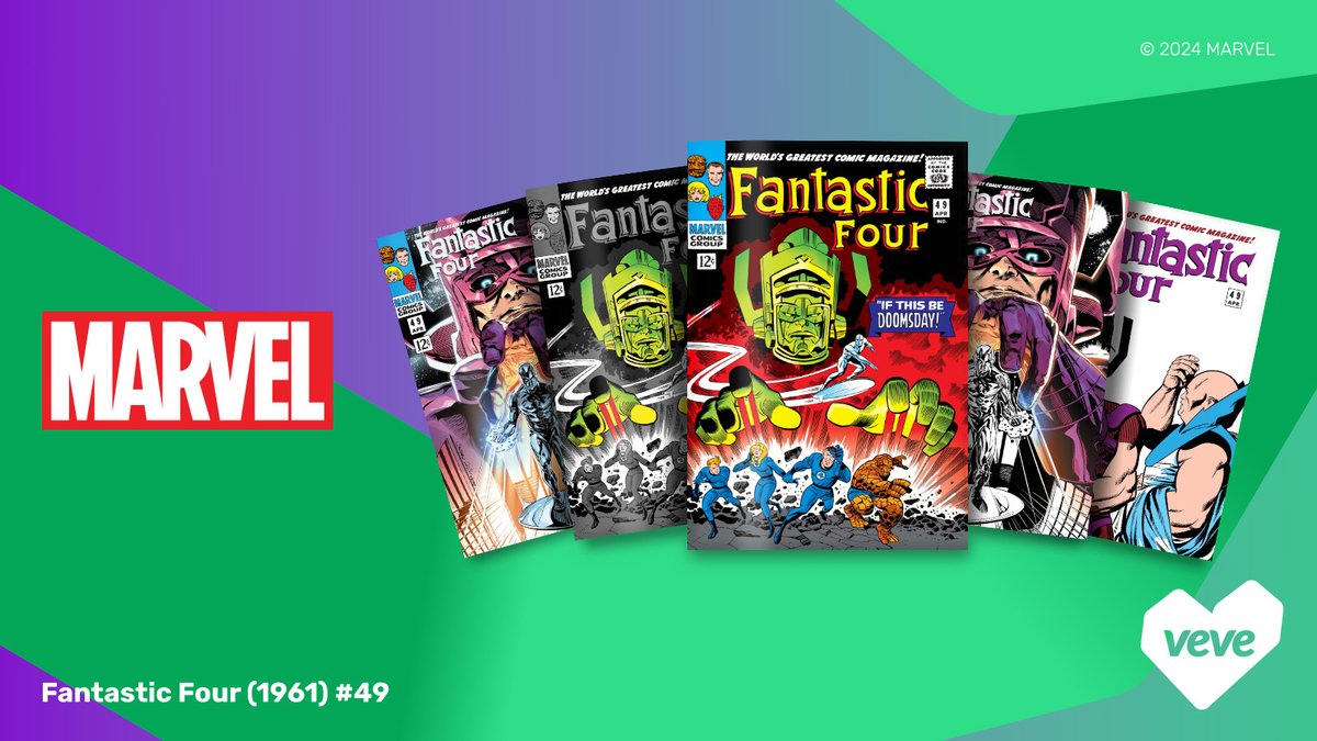 Behold…Galactus continues! The Fantastic Four must work together to save the Earth from the evil hands of Galactus! @Marvel's Fantastic Four (1961) #49 drops Wed, 29 May at 8AM PT! go.veve.me/3KABQJn