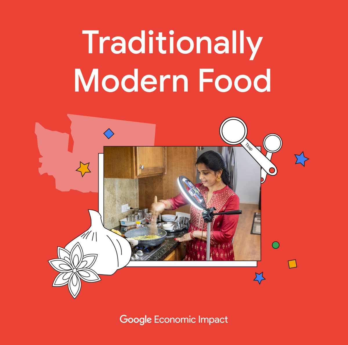 Explore some new cuisine for free! 🍴 Vidya Srinivasan uses Google Ad Manager to keep her delightful recipes accessible to all. Learn how ad revenue fuels her blog in the 2023 Google Economic Impact Report → goo.gle/4apCBPF #GrowWithGoogle