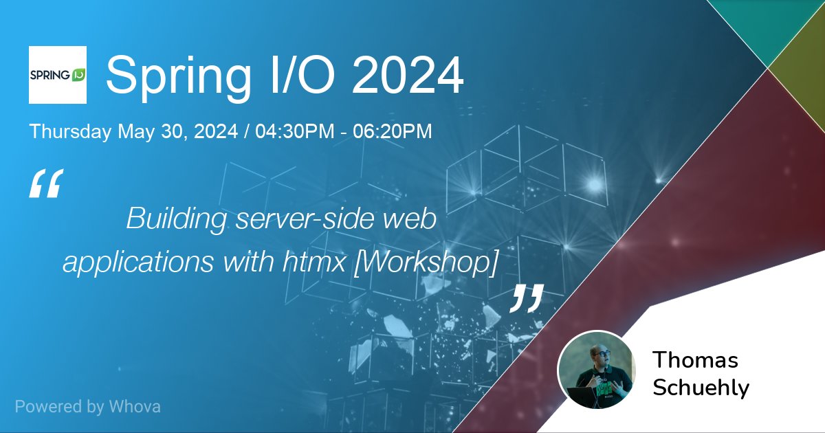 Thrilled to see you next week @spring_io at my #SpringBoot @htmx_org workshop.