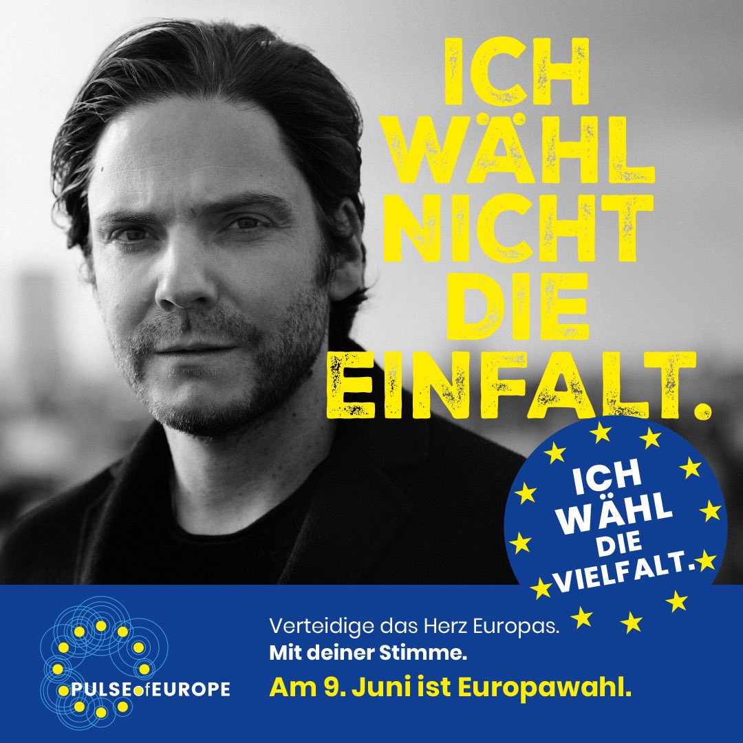 Wir freuen uns sehr über die Unterstützung der #EuropaWahl-Kampagne von #PulseOfEurope durch den international erfolgreichen Schauspieler und Regisseur Daniel Brühl! #WählNichtDieEinfalt #WählDieVielfalt #UseYourVote