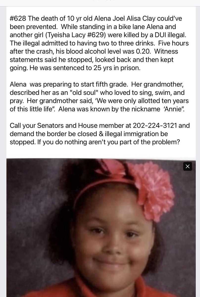 @BillMelugin_ #sayhername

I’ve posted 802 preventable deaths .  MSM doesn’t like to report these preventable deaths because it doesn’t fit their narrative.   Though they have no problem widely reporting the death of an illegal’s child at the border.  Did you ever hear about Alrna’s death?