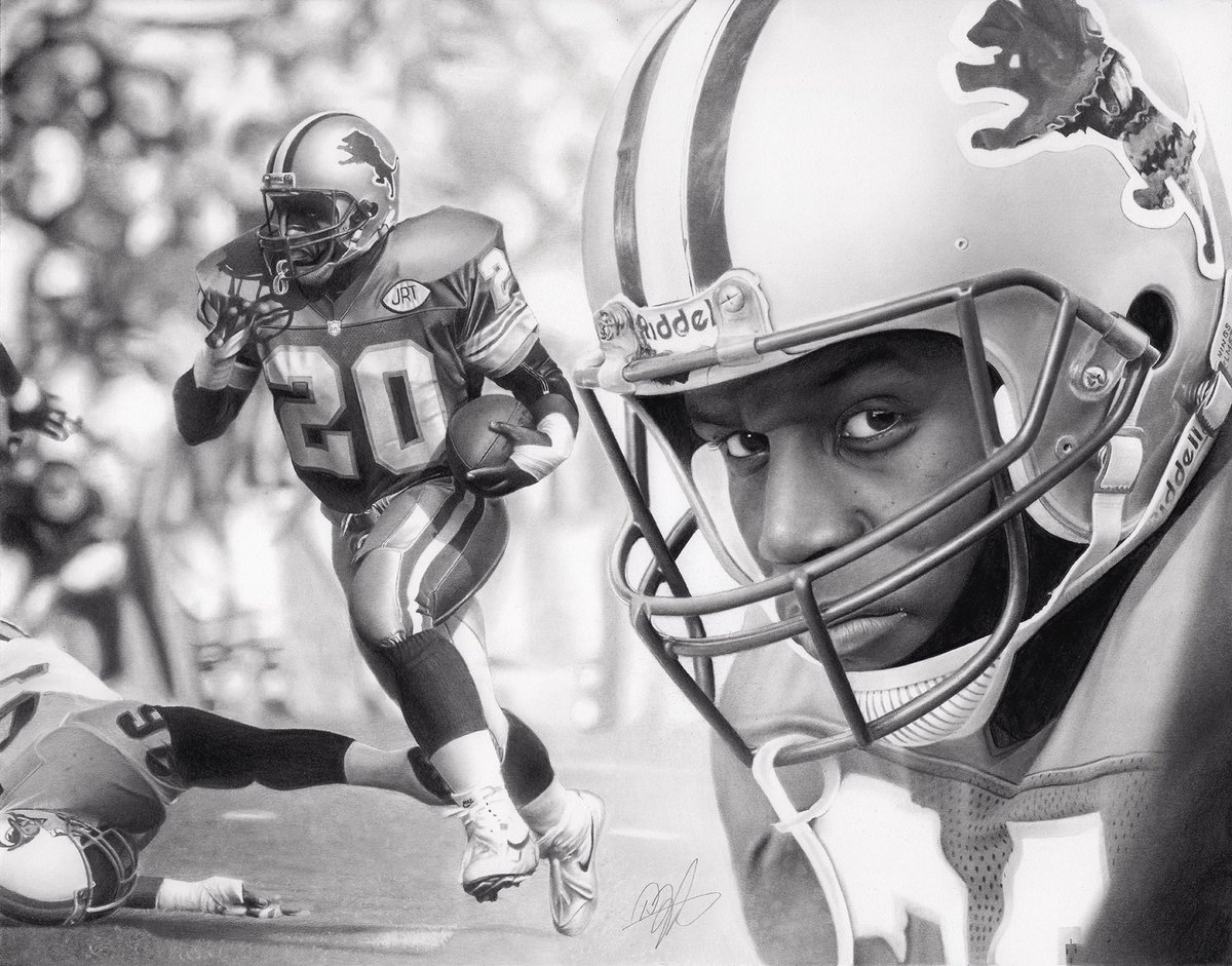 Barry Sanders
71 hours 
Pencil on paper
.
.
.
@Lions 
#sportsart #barrysanders #pencildrawing