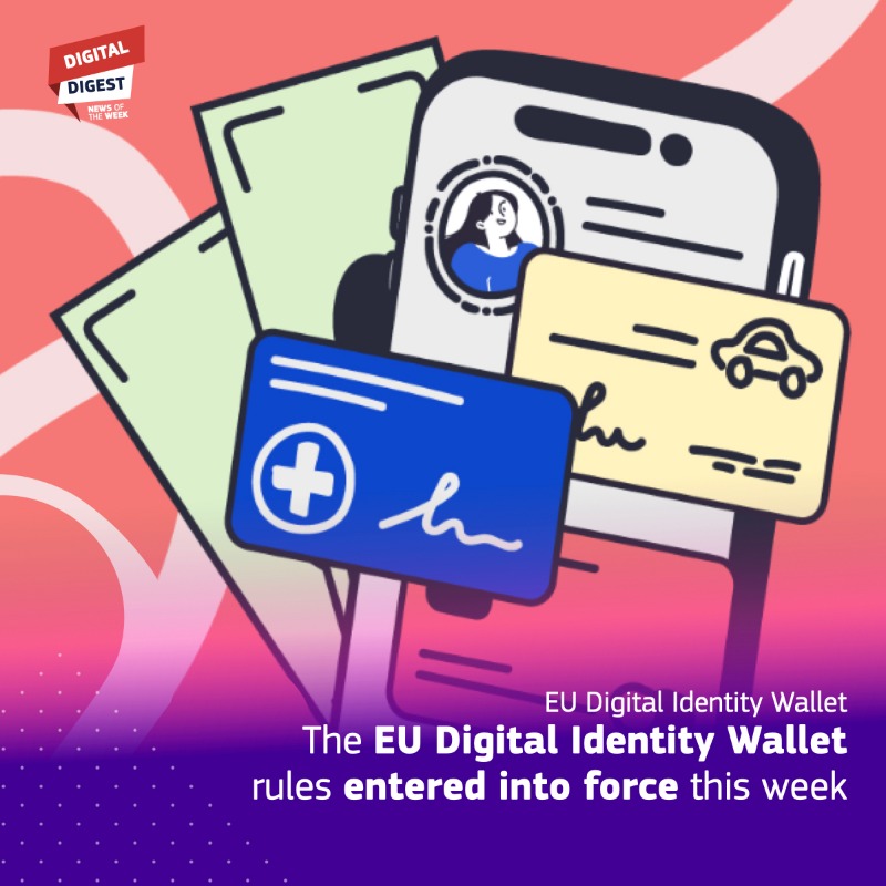DigitalEU's tweet photo. Here's your weekly #DigitalDigest:
🔹@EUCouncil approved the #AIAct, the first of its kind in the world
🔹#EUDigitalIdentity Wallet rules entered into force
🔹Commission & @EIF_EU announced 3 agreements for European creative SMEs
🔹Discover the #Cyber Skills Academy