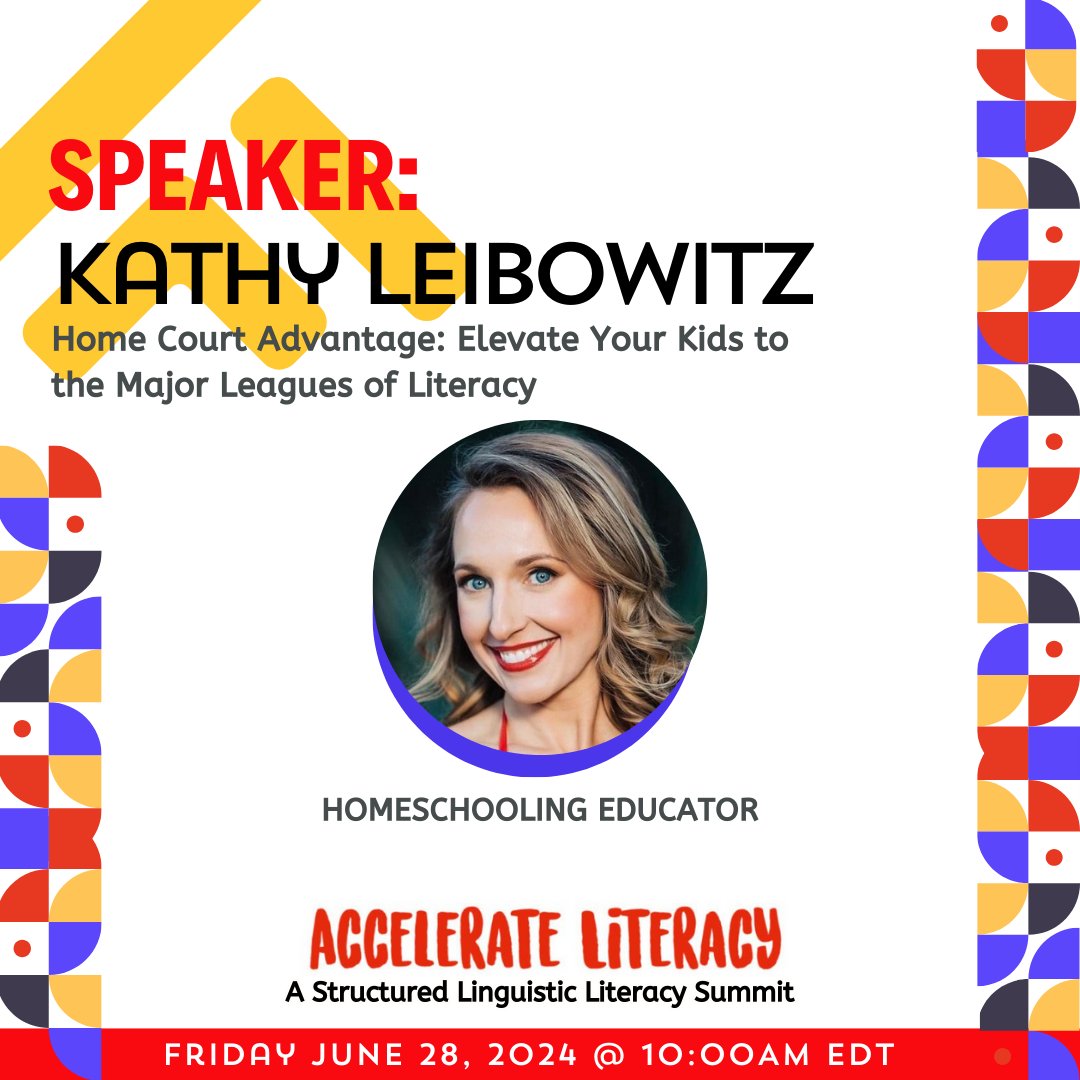 The virtual Accelerate Literacy Summit presents Kathy Leibowitz. Join us for an outstanding summit featuring Structured Linguistic Literacy with these esteemed speakers.

Register here.  2024.sllsummit.com/?sc=DD58SIPH&a…