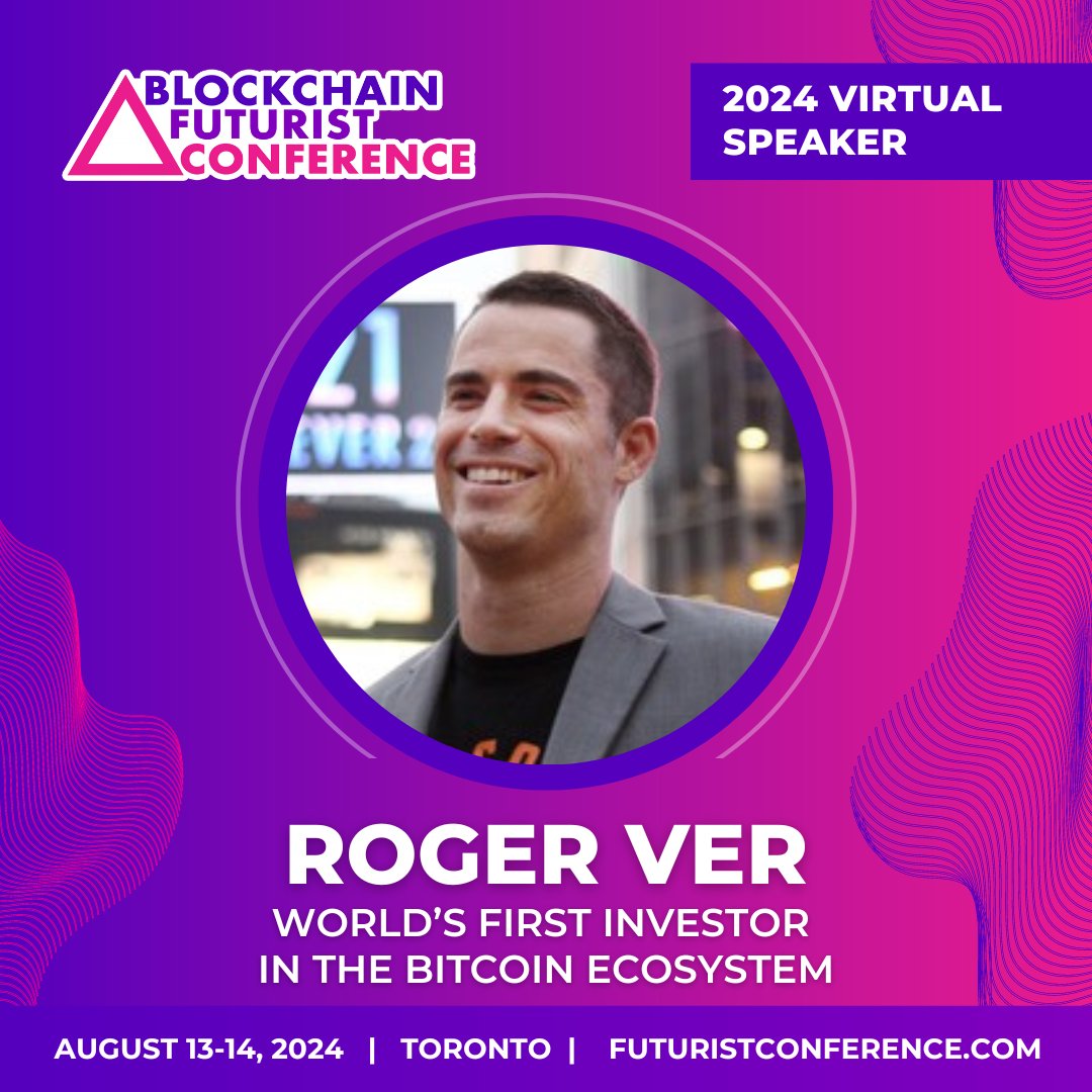 📢 Speaker Announcement 📢 Roger Ver @rogerkver, World's First Investor in Bitcoin is an official speaker at Futurist Conference - Canada's Largest Web3 Event🎉 See them on stage at #Futurist24 🗓️ August 13-14, 2024 📍 Toronto, Canada 🎟️ Tickets: FuturistConference.com