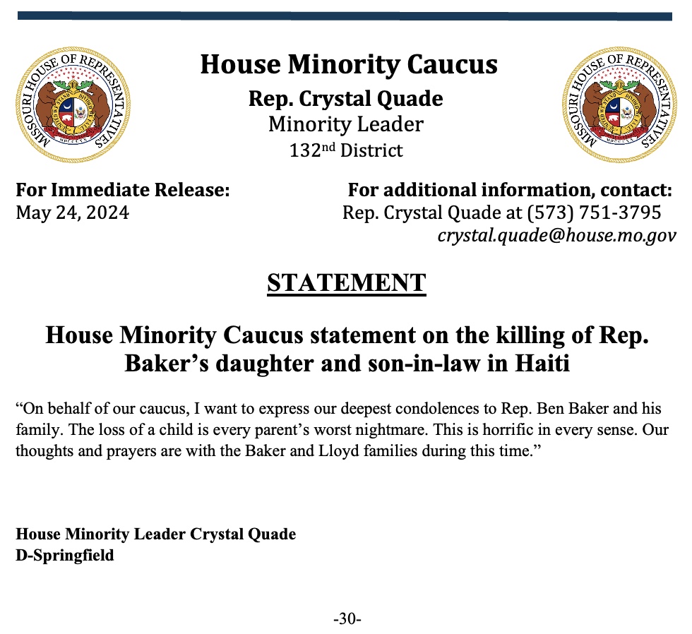 Missouri House Democratic Caucus tweet media