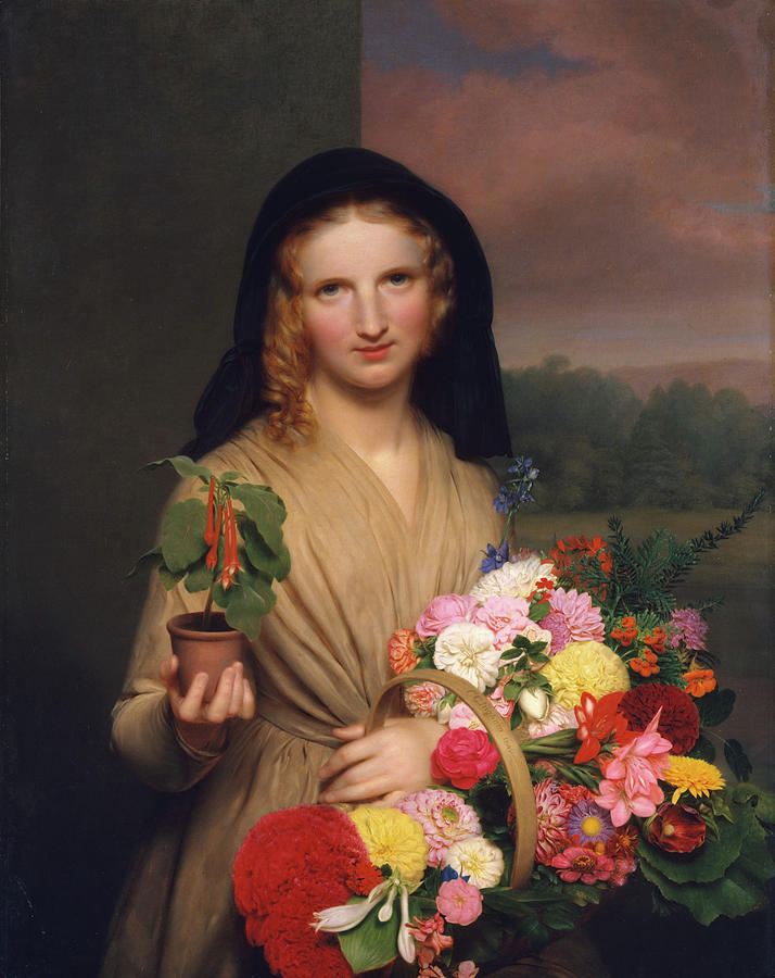 The Flower Girl by Charles Cromwell Ingham, 1846.
#flowers