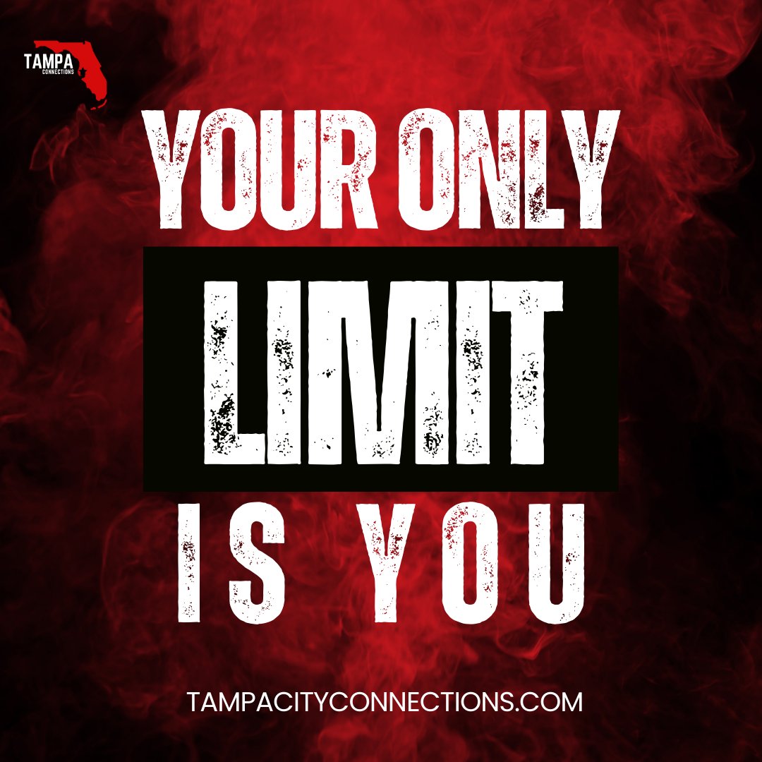 At Tampa City Connections, we believe that the only thing standing between you and your dreams is your own mindset. Break free from self-imposed limitations and unlock your full potential. The sky's the limit! 🚀 #NoLimits #DreamBig #TampaCityConnections #motivationalquotes