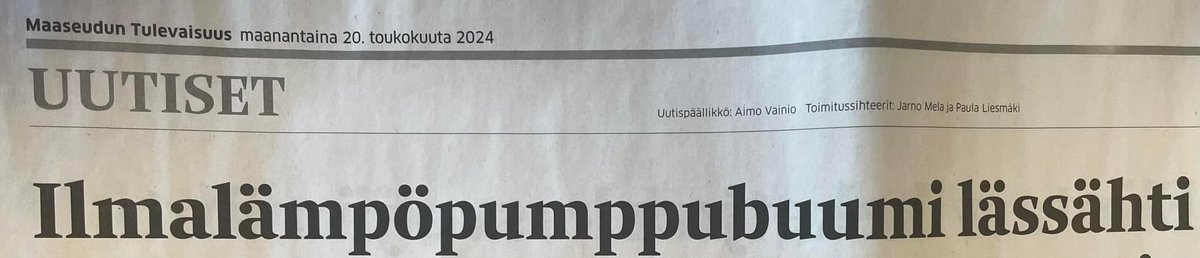 Should I be proud or scared that I know what a ilmalämpöpumppubuumi is? I’ve been living in Finland too long, haven’t I?