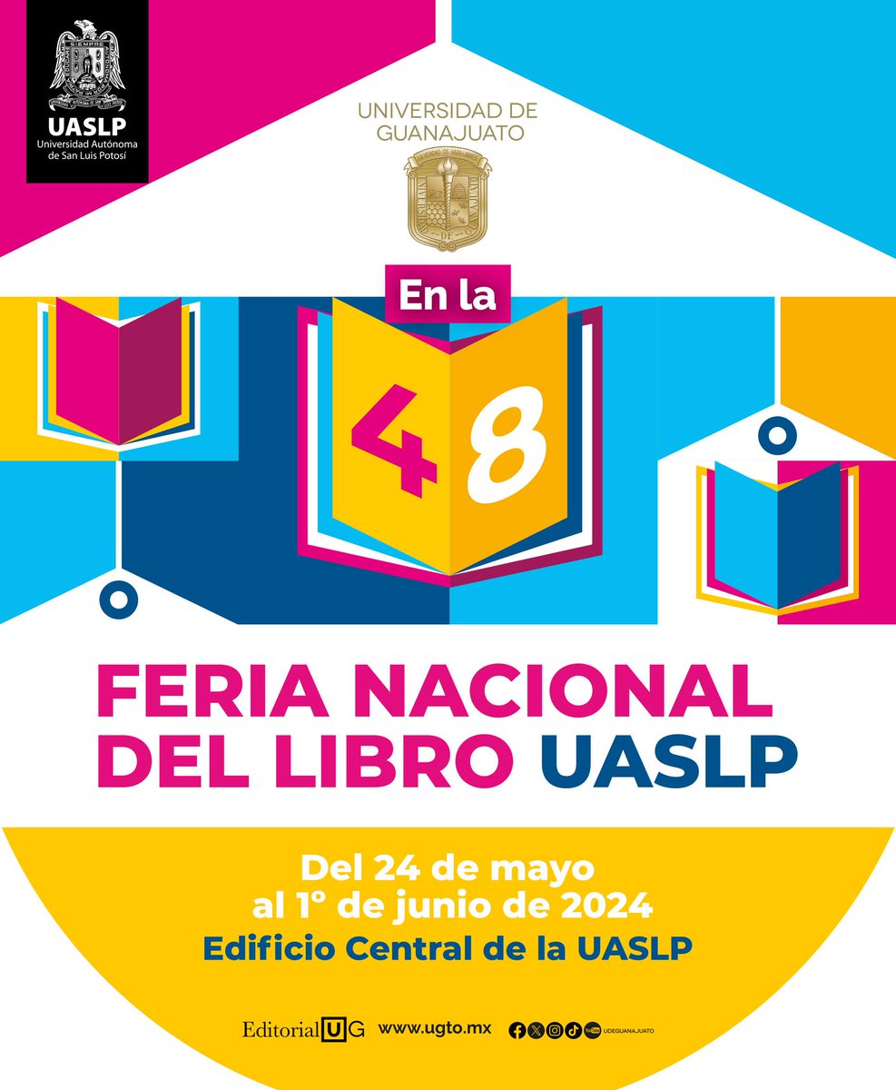 📚✨ La Universidad de Guanajuato se une a la celebración en la 48ª Feria Nacional del Libro de @LaUASLP . ¡No te pierdas la inauguración! 🔴 Sigue la transmisión en punto de las 12:00 horas a través de: youtube.com/live/PHJtoSfWV… #SomosAbejasUG 🐝📖