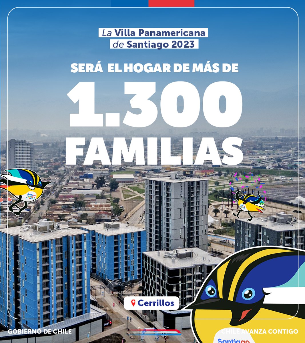 El Presidente @GabrielBoric junto a los ministros @CarlosMontestwt y Jaime Pizarro encabezaron la entrega de llaves de la Villa Panamericana para más de 1.300 familias en Cerrillos. Este proyecto habitacional contempla áreas verdes para crear comunidad, comercio y conectividad.