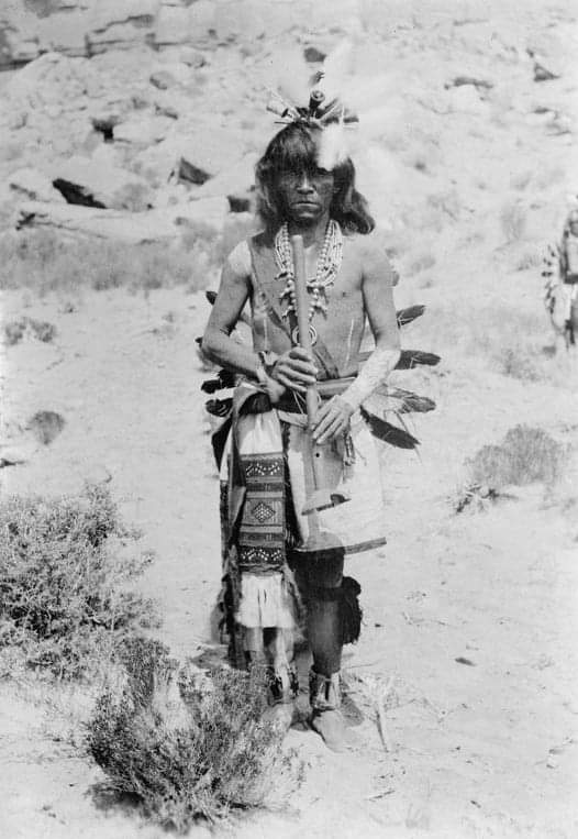 Hopi flute player. Mishongnavi, AZ. 1880-1900