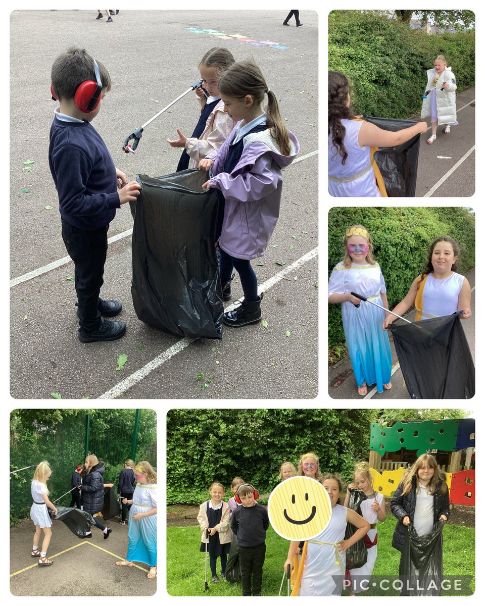 Our School Council and friends have been busy litter picking for the Family of Schools BIG CLEAN! They worked tirelessly picking up all the litter across our three yards! Well do  everyone! 
#schoolcouncil 
🥳🤩💫♻️🗑️