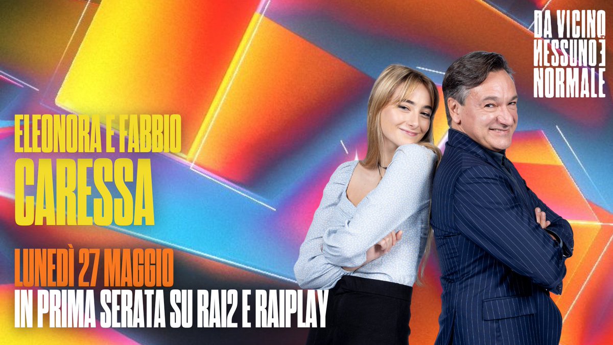 💥 Eleonora e Fabio #Caressa lunedì #27maggio a #davicino, in prima serata su @RaiDue e @RaiPlay