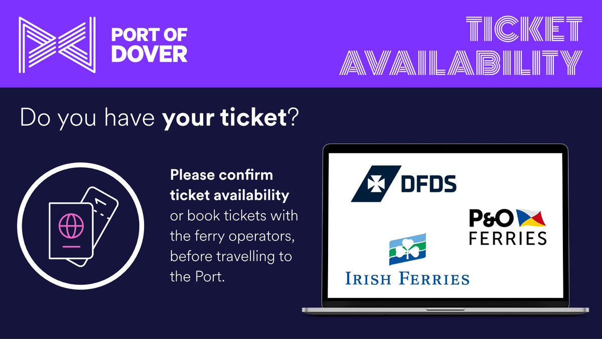 🚢 If you are travelling to Europe via the #PortofDover, please, check ticket availability and make your booking in advance for smooth sailing. For more information on the latest travel advice, visit: portofdover.com/ferry/travel-a…