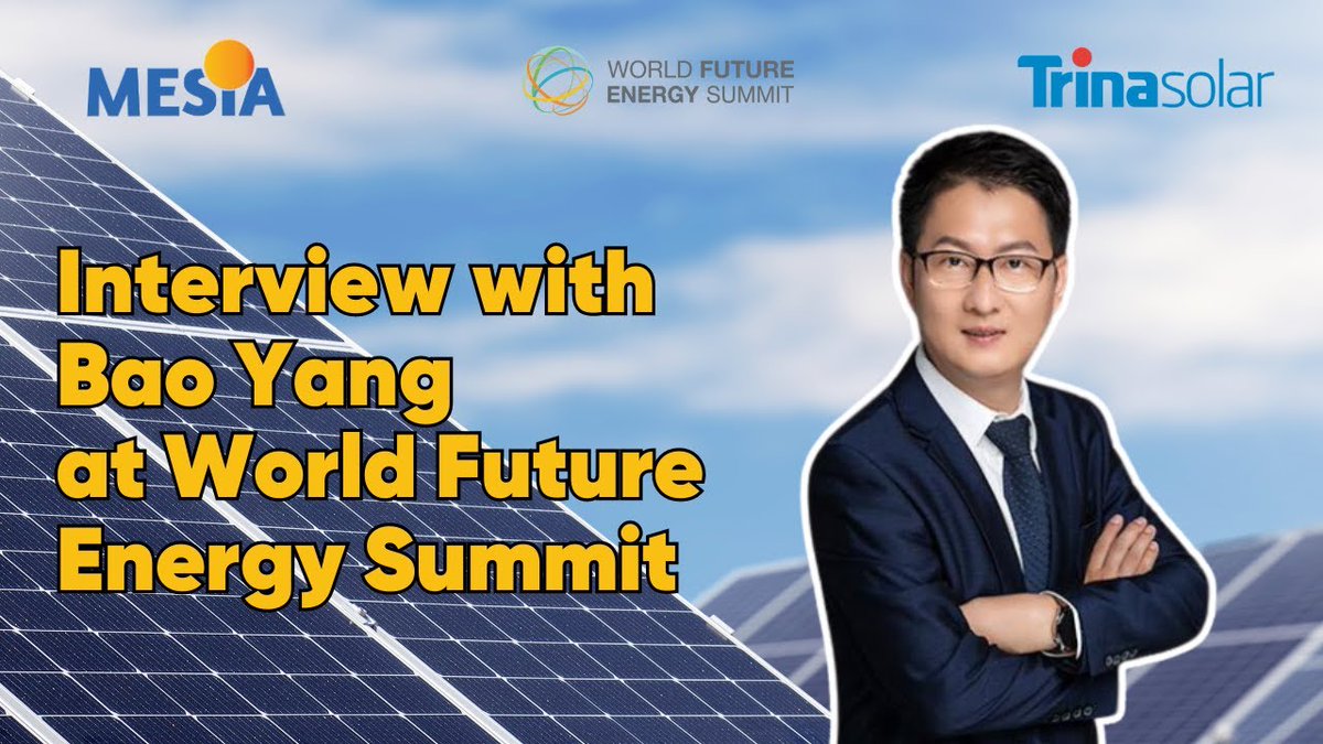 Join us in this exclusive interview during the WFES with Bao Yang, President of Global Sales and Marketing at Trina, to discuss their ambitious growth strategy in the Middle Eastern region. Watch the full interview: ow.ly/5TqQ50RTTYg #WFES2024 #SolarMEA