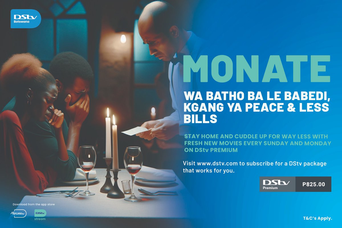 Swap noisy nights out for cozy nights in with DStv – where the only bill you'll worry about is what to watch next. Stay connected to DStv Premium at bit.ly/4blXXie, or use MyDStvApp and enjoy endless entertainment like FA Cup Final & F1 this weekend. 📱📺✨ #DStvBW #ReOn