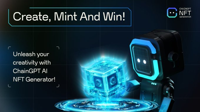 Chain_GPT's tweet photo. Mint your NFT with our AI Generator and enter to win $20.

50 winners are chosen daily! 🎁

➡ https://t.co/Ky1Kety58Y https://t.co/xc78ujcmPz