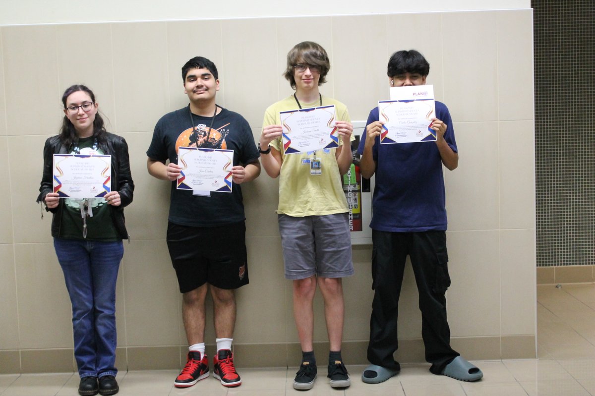 Congratulations to Jazmine, Juan, Jackson and Carlos for receiving the Superintendent's Scholar Award! Well done Panthers!