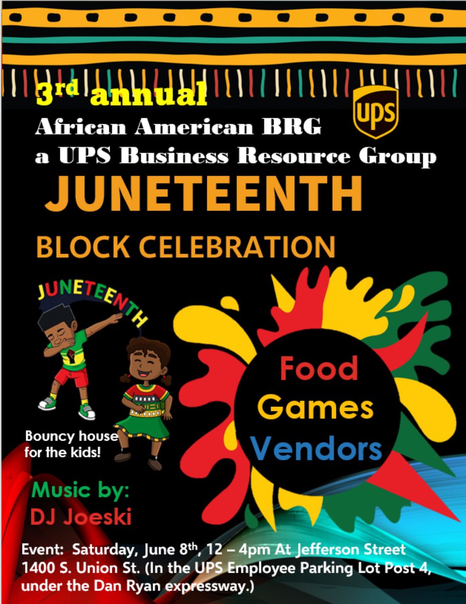Berner's UPS Showcase (@ninjacprecruits) on Twitter photo Who’s ready to get down with the funk & the <a href="/CPAABRG/">CP_AABRG</a> at the 3rd Annual Juneteenth Block Celebration in Chicagoland, Saturday June 8th‽ ‽ ‽ Last year was a BLAST! You DEFINITELY don’t want to miss this year’s festivities. 🔥 <a href="/HRGalindoUPSers/">Luis</a> <a href="/JeffStVerna/">Verna Burns</a> <a href="/CarolBTome/">Carol Tomé</a> <a href="/UPSjobs/">UPS Jobs</a> Who’s ready to get down with the funk & the <a href="/CPAABRG/">CP_AABRG</a> at the 3rd Annual Juneteenth Block Celebration in Chicagoland, Saturday June 8th‽ ‽ ‽ Last year was a BLAST! You DEFINITELY don’t want to miss this year’s festivities. 🔥 <a href="/HRGalindoUPSers/">Luis</a> <a href="/JeffStVerna/">Verna Burns</a> <a href="/CarolBTome/">Carol Tomé</a> <a href="/UPSjobs/">UPS Jobs</a>