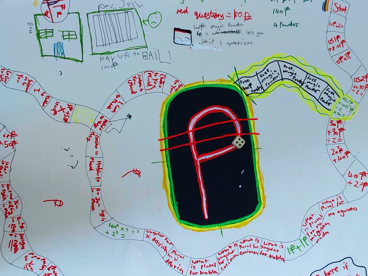 StNicksLang's tweet photo. #StNicksYear7 Spanish students 🇪🇸 showcased their creativity by playing games they created themselves! It was a success, with lots of learning and fun. Well done to everyone involved! 🎉👏 #StNicksSpanish #StNicksCreativity #mfltwittwerati https://t.co/pxtgPkAMPU