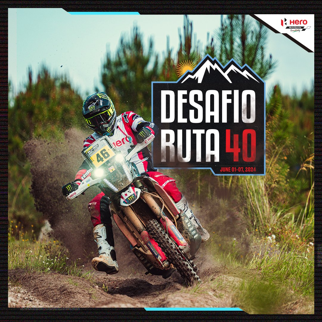 Hero MotoSports (@hero_motosports) on Twitter photo Ola Argentina! π¦π· We're back! π
DesafΓo Ruta 40 is just around the corner, and we're gearing up for yet another unforgettable adventure! π
One week to go! π₯
#RaceTheLimits #DR40 #DesafioRuta40
<a href="/desafioruta40/">DesafΓo Ruta 40</a> <a href="/OfficialW2RC/">World Rally-Raid Championship π π</a> <a href="/HeroMotoCorp/">Hero MotoCorp</a> <a href="/MonsterEnergy/">Monster Energy</a> Ola Argentina! π¦π· We're back! π
DesafΓo Ruta 40 is just around the corner, and we're gearing up for yet another unforgettable adventure! π
One week to go! π₯
#RaceTheLimits #DR40 #DesafioRuta40
<a href="/desafioruta40/">DesafΓo Ruta 40</a> <a href="/OfficialW2RC/">World Rally-Raid Championship π π</a> <a href="/HeroMotoCorp/">Hero MotoCorp</a> <a href="/MonsterEnergy/">Monster Energy</a>