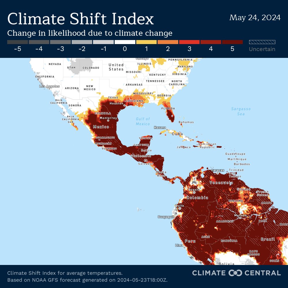 And there's a strong climate change signal in this ongoing record heat: