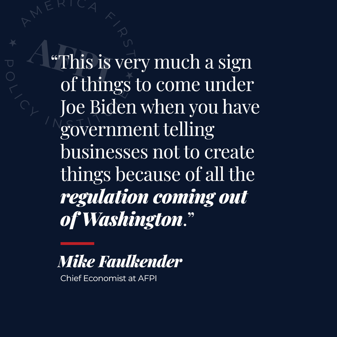 In just one week in April, we got another $750 billion of regulation coming out of the Biden Administration. 'That hasn’t even hit the GDP reports yet. This is very much a sign of things to come under Joe Biden when you have government telling businesses not to create things