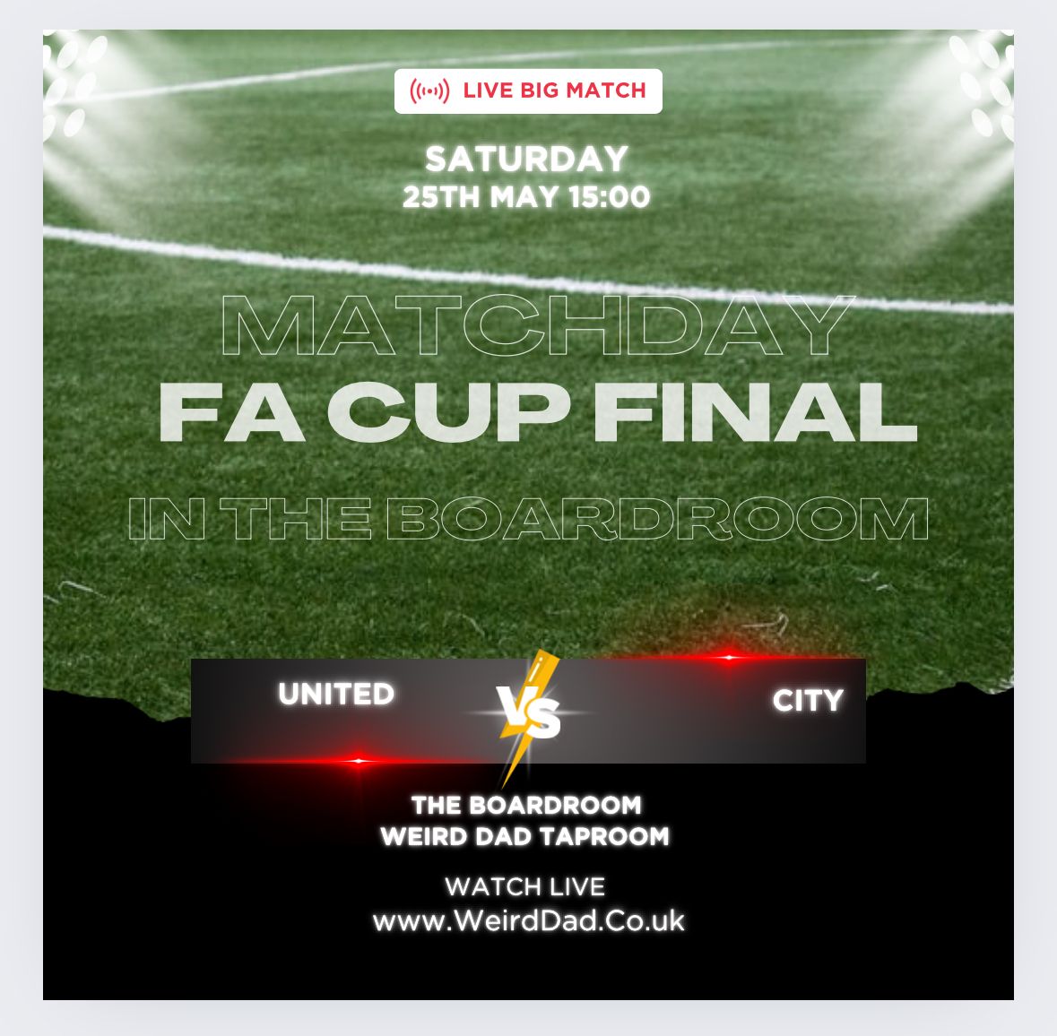 The FA Cup final will be showing live on the big screen in our TV room. 
#newportcounty #newportcountyafc 
 #wales #craftbeeruk ##instabeer #supportlocal #supportindependent #beertime #walescraftbeer  #newport #wales  #craftbeer  #beeroclock