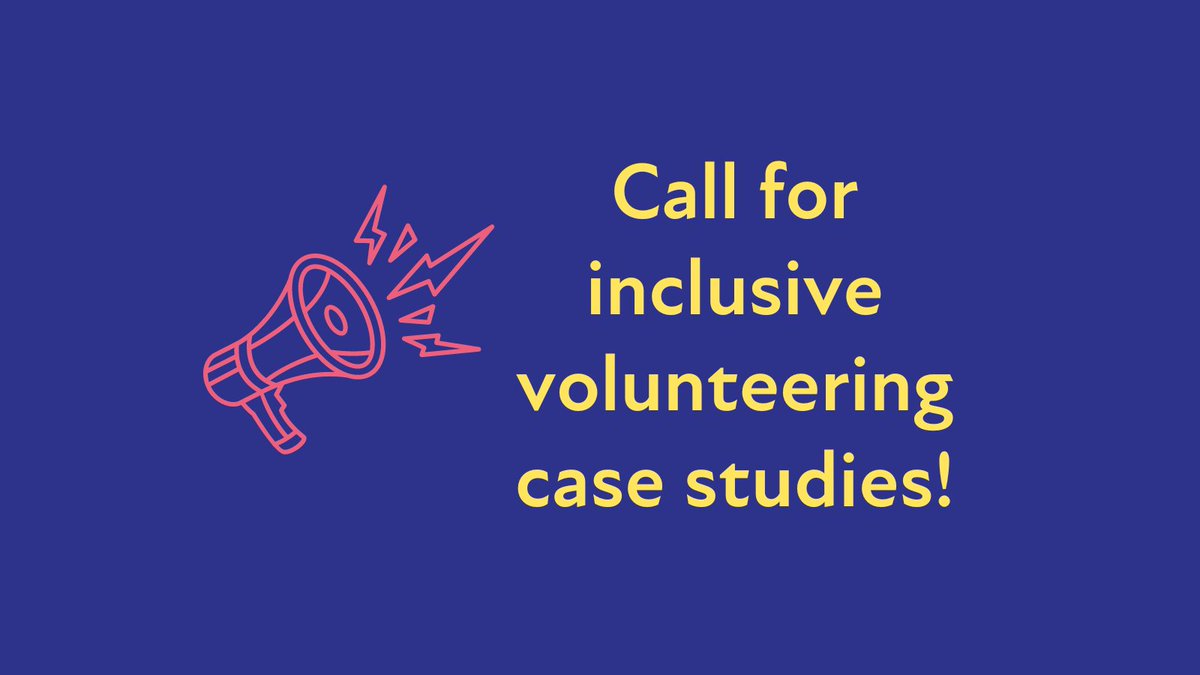 Call for inclusive volunteering case studies! Have you made progress in diversifying your volunteer base? Or do you have expertise in equality, diversity and inclusion that you’d like to share? We'd love to hear from you: makeyourmark.scot/call-for-inclu…