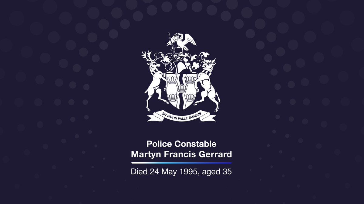 Police Constable Martyn Francis Gerrard was tragically killed in a road traffic accident on a motorcycle refresher training course on 24 May in 1995 #RestInPeacePCGerrard @Police_Memorial