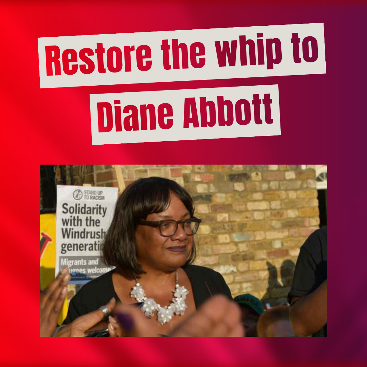 BREAKING: #DianeAbbott - Surge in support as petition reaches 15k 📣 Now Keir Starmer must restore the whip 🌹 👉 Read about support from @johnmcdonnellMP, Shami Chakrabarti, @SabbyDhalu, @sarahwoolley01 & more at labouroutlook.org/2024/05/24/dia… 👉 Add name at actionnetwork.org/petitions/rest…