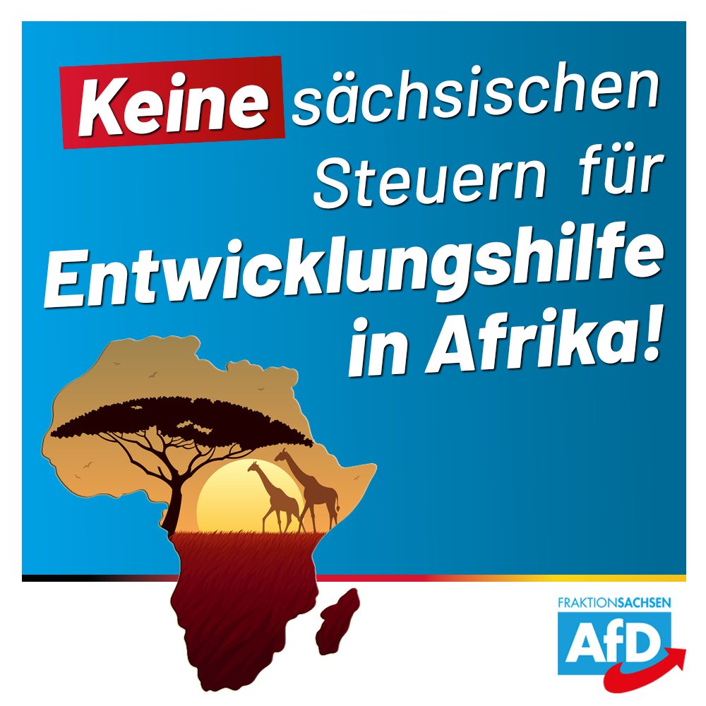 Von 456.857 € Entwicklungshilfe aus #Sachsen  versickerten im letzten Jahr allein 245.617 € in Uganda.

Unsere Steuern müssen für unsere eigenen Bürger verwendet werden! Viele Schwimmbäder, Schulen und Straßen warten seit Jahren auf ihre Sanierung.

afd-fraktion-sachsen.de/keine-steuern-…