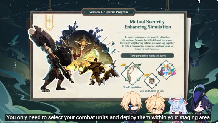 myo5xus's tweet photo. genshin 4.7 event
Tower defense mechanics, with new play style https://t.co/kEDWJgqS34