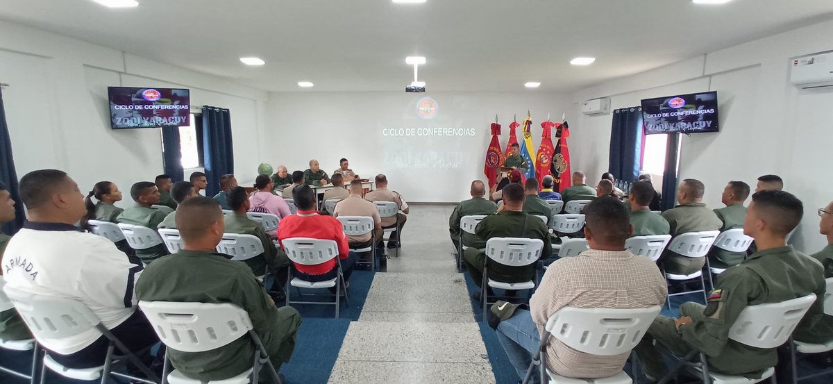 YaracuyZODI_'s tweet photo. Desde la #ZODIYaracuy se dió inicio al ciclo de Conferencias sobre los Conflictos Internacionales y su afectación al Estado, dirigido al personal militar y no militar de las unidades operativas y administrativas de la #FANB y Organismos de Seguridad Ciudadana.
#VerdadDePueblo https://t.co/NIKAfuqxRE