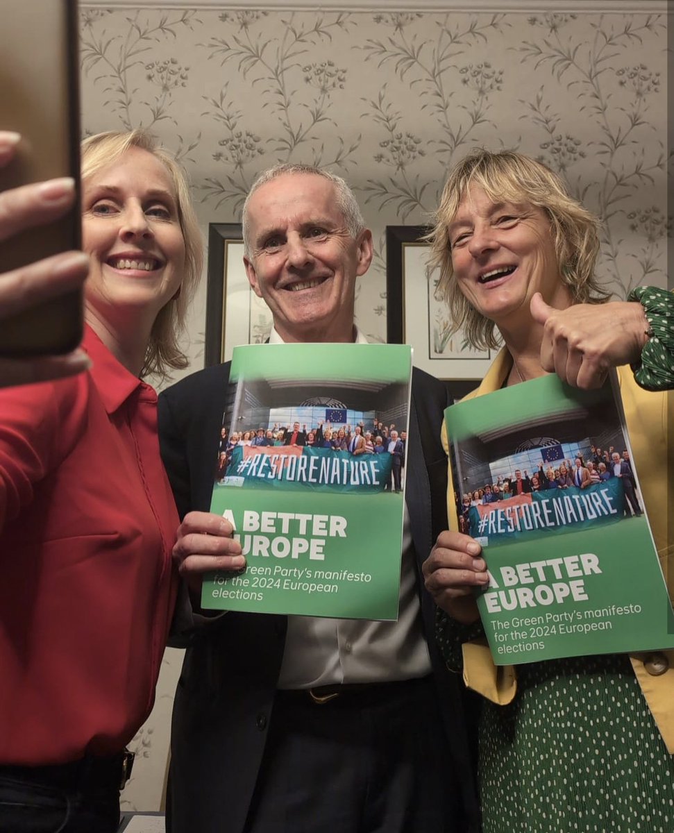Elect a strong team to Europe. Here's a picture from our Manifesto launch! 😉 Vote Pauline, Ciarán and Grace number 1! One per constituency #MoreGreens #TheTimeIsNow #KeepGoingGreen