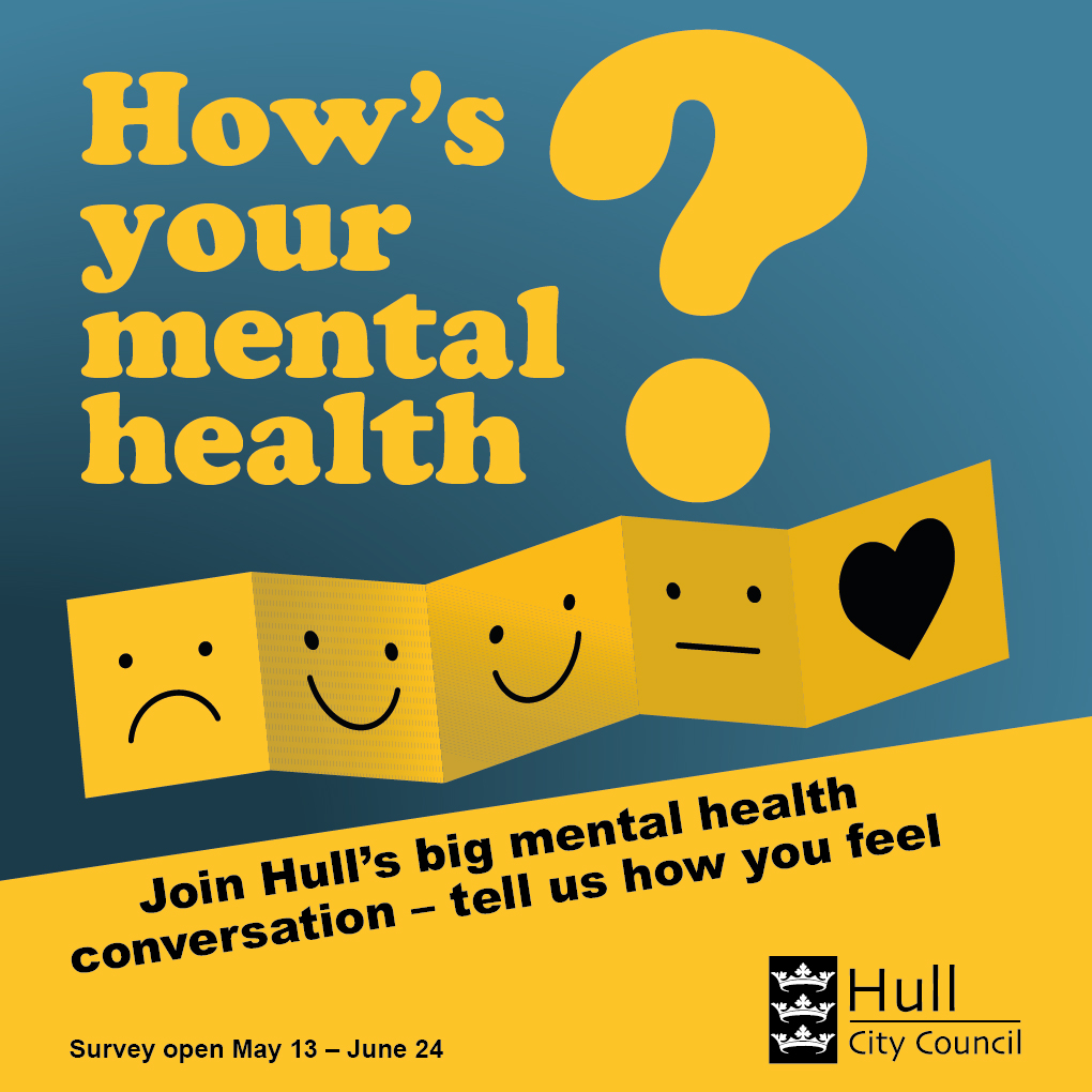 Share your thoughts on what affects your mental health and how support could be improved! If you live, work, or study in Hull, you can take part in Hull's Big Mental Health Conversation by completing the anonymous survey here: online1.snapsurveys.com/interview/1379…