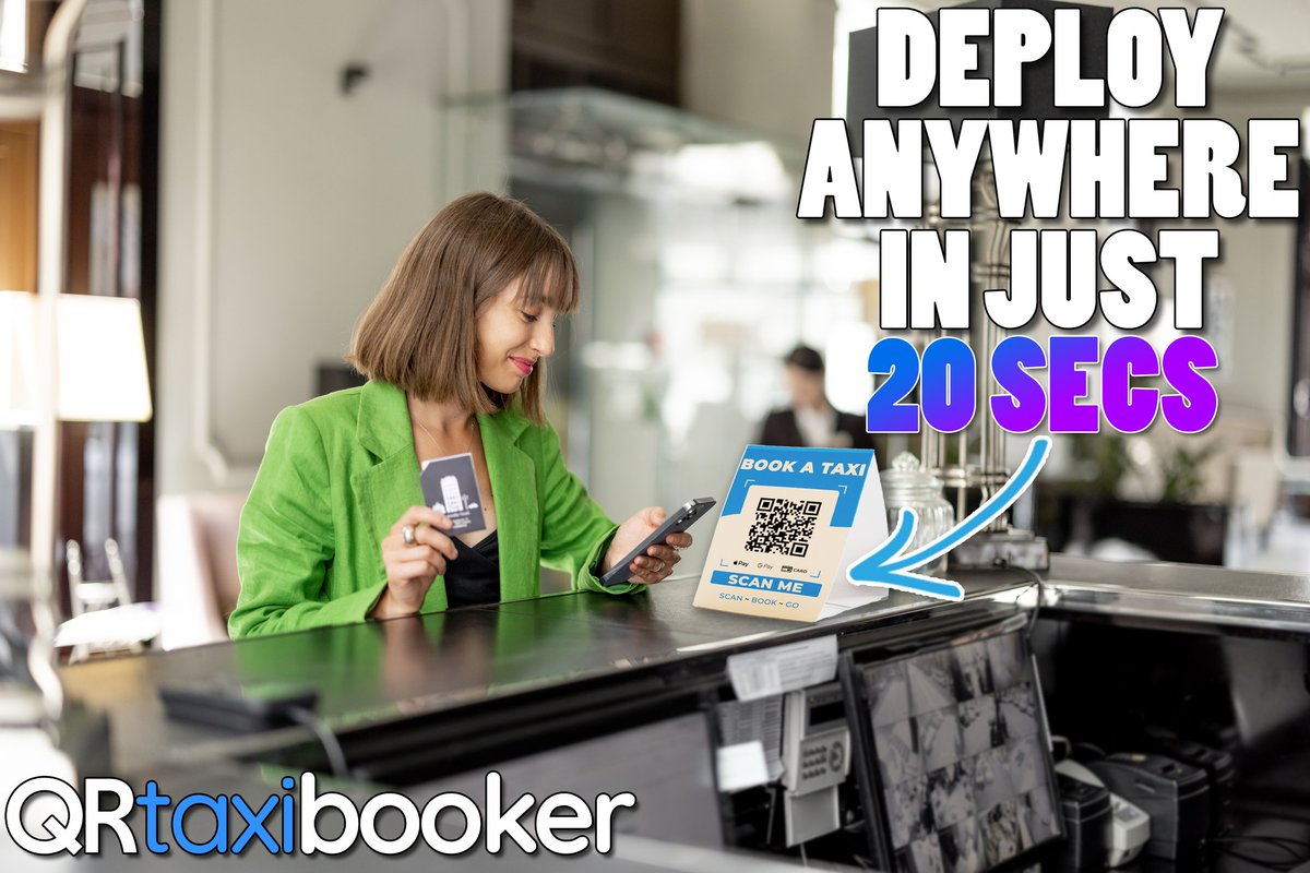 No more constraints—place them wherever you need! QR Taxi Booker revolutionises your booking system, bringing simplicity and savings to the forefront. Upgrade your venue now!

Get yours today &amp; see the results: taxisolutions.co.uk/qr-taxi-booker…

#Taxi #TaxiService #TaxiAgency #TaxiBooker
