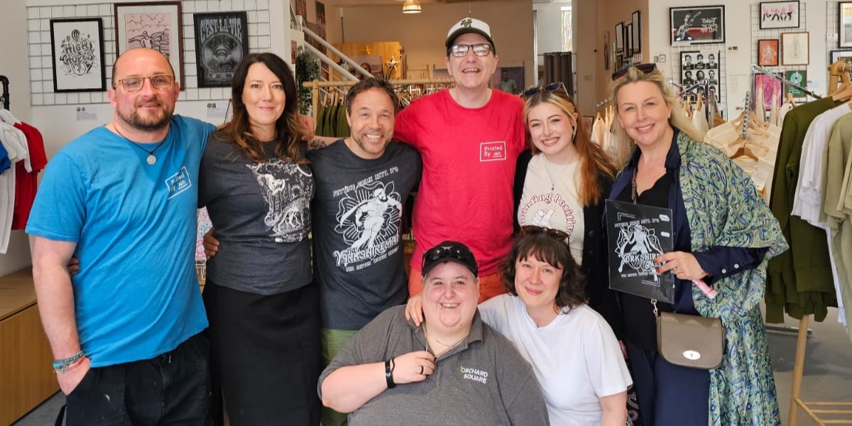 We were chuffed to bits to have a surprise visit by @StephenGraham73 @HannahWalters74 to our @OrchardSquare shop recently 🛍️ #ICYMI

They resonated with our mission to support people in recovery into fulfilling lives, and loved shopping at @printedbyus 😍

Thank you both!! 💛