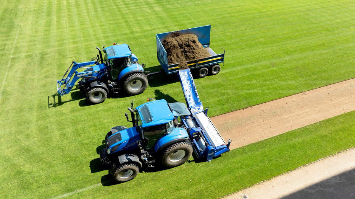 Pitch preparation underway for next season 🌱