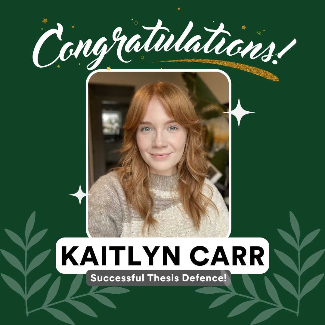 Happy Friday, #BrockU! We're ending our week with great news - SSAS student Kaitlyn Carr successfully defended her thesis on Wednesday, May 22nd!