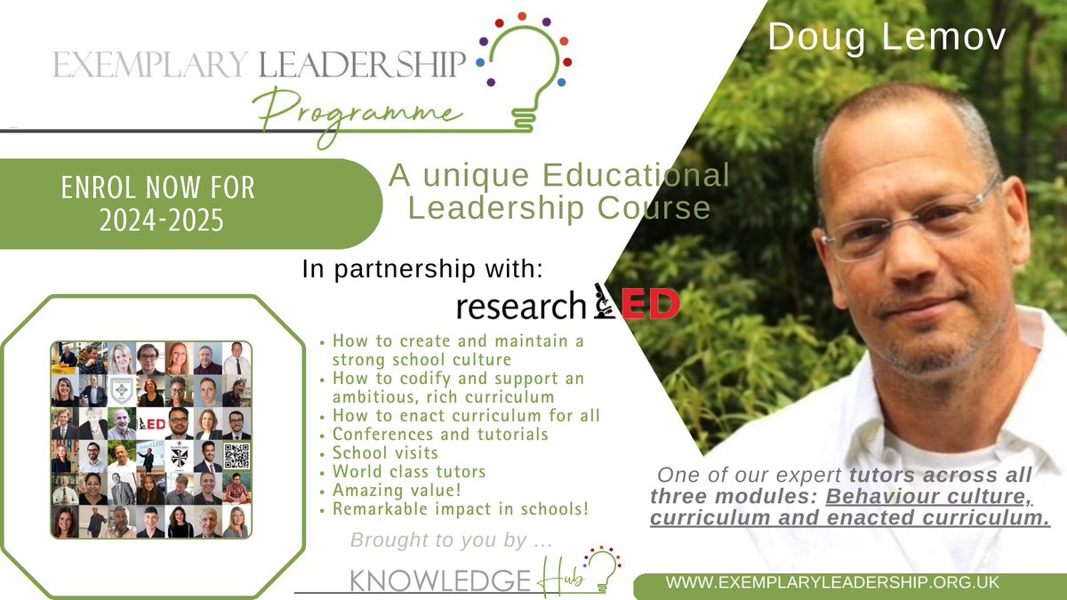 'Teaching is knowing the difference between, 'I taught it' and 'they learned it''
exemplaryleadership.org.uk
@Doug_Lemov 
#leaders #schoolleaders #teachers #transforminglives #cpd