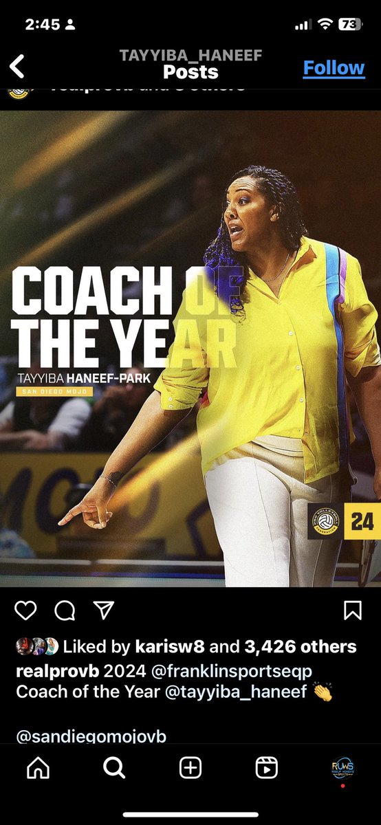 RUWSports's tweet image. 🚨🗞️🏐Congratulations to @realprovb @sandiegomojovb Coach @tayyiba_haneef for winning 🏅the 2024 @franklinsportseqp Coach Of The Year.  Job Well Done!!
#realprovb #sandiegomojovb #tayyiba #provolleyball #womensvolleyball #womenssports #bbftv #ruwsports 

(📸@franklinsportseqp)