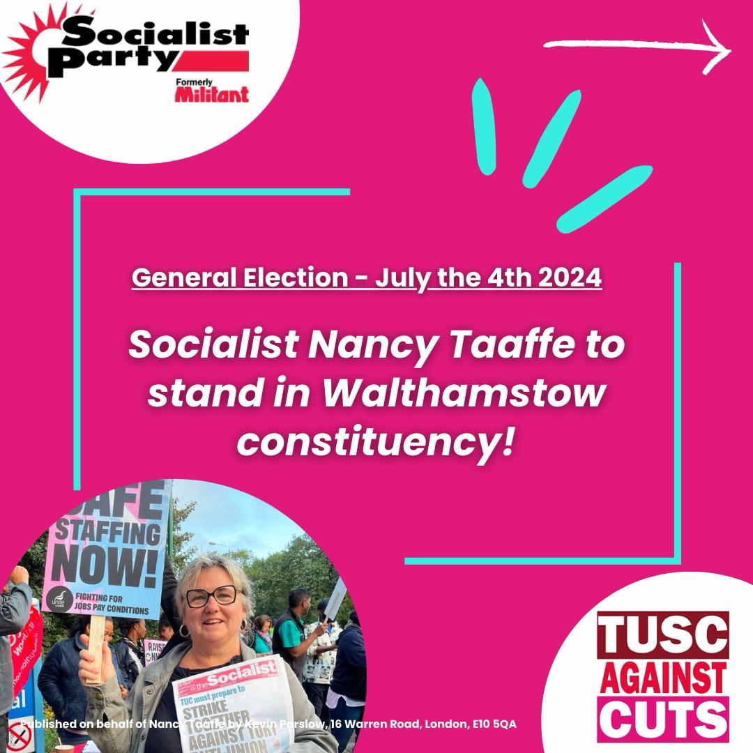 Nancy Taaffe is standing for #TUSC in #Walthamstow in the General Election

Join the campaign. 

<a href="/NancyTaaffe/">Nancy Taaffe</a>