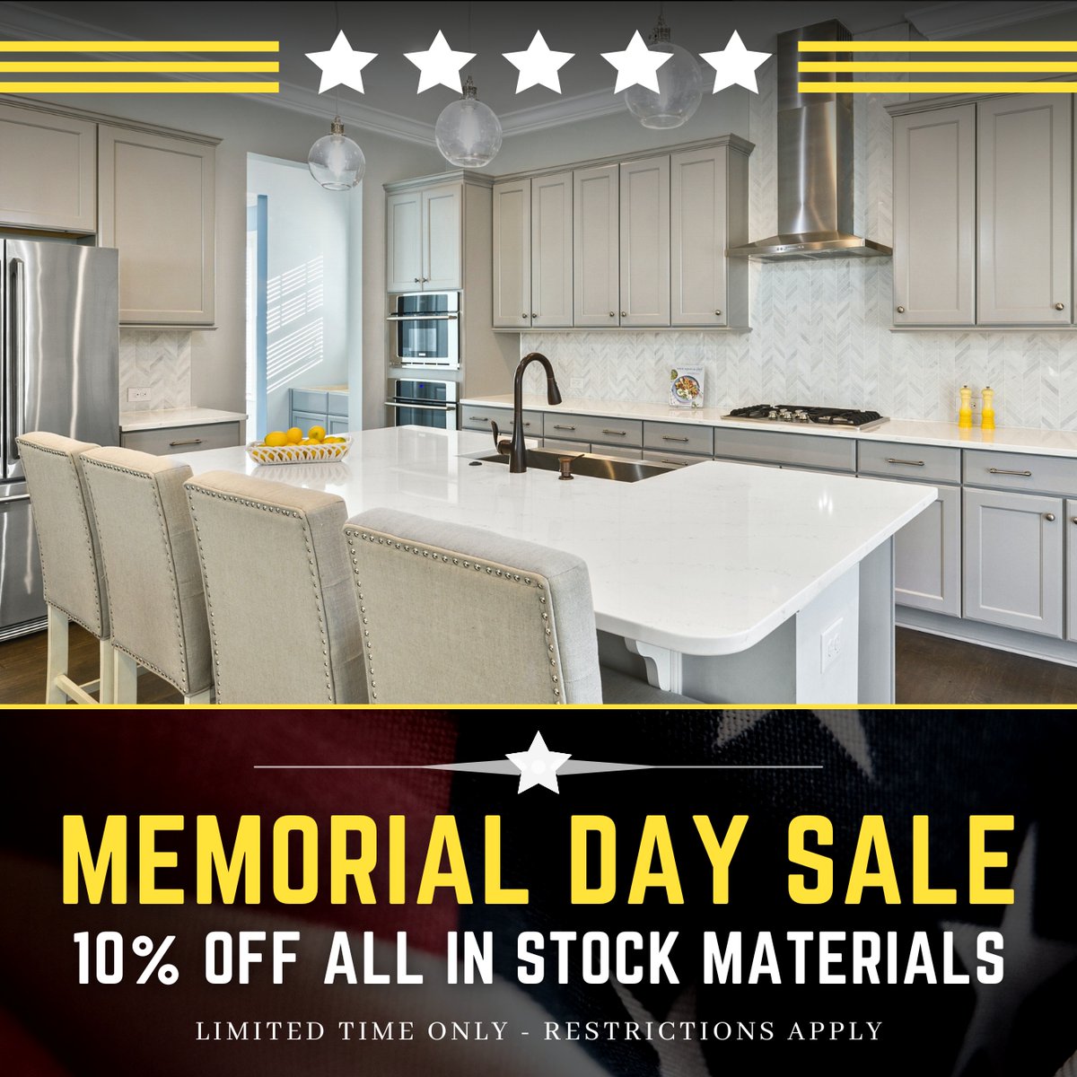 Take 10% OFF All In Stock Stones! Contact Us To Learn More!

#countertops #granitecountertops #granitefabrication #quartzitecountertops #marblecountertops #quartzcountertops #quartzite #granite #kitchencountertops #kitchenisland #kitchenrenovation #bathroomrenovation #bathroo ...