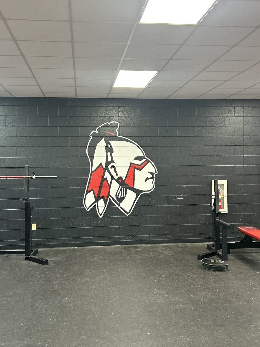 CorinthStrength's tweet photo. Awesome free hand stencil and outline of our warrior head by former Alumni and Coach @Jay_cummings44! Hard worker with a servants mentality. True definition of “Warrior” https://t.co/9nxJJJafM9